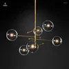 Chandeliers Kobuc Postmodern LED Chandelier Living Room Black Gold Hanging Light Fixture Nordic Dining Glass Ball Pendant Lamp Lighting