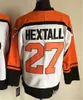 1980 Movie Vintage Hockey 27 Ron Hextall Jerseys CCM Embroidery 88 Eric Lindros 26 Brian Propp 8 Dave Schultz 28 Claude Giroux Jersey White Oraneg Black