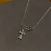 Tendance collier vintage collier plaqué argent croix diamant clavicule collier argent pendentif pour les amateurs