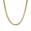 Chains Minar Cool 3mm Metallic Chunky Herringbone Necklace For Women Man Unisex 18K Gold Plated Stainless Steel Tarnish Free Choker