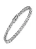 Link Bracelets Men's And Women's Tennis Bracelet 6mm Round Zircon 18K Platinum Plated Size 6-8.5 Inches