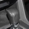 Housses de changement de vitesse pour Honda Civic 10 colliers de changement de vitesse automatique couverture de bouton en cuir véritable bricolage style de voiture noir rouge line298i