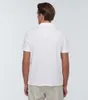 Men Polo Designer Shirts Summer Loro Piana Cotton and Silk Polos Shirt Casual Tops Short Sleeve Tshirt White