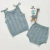Kläder sätter Baby Sweet Cotton Knitt Rem Shirt Short Pants Suit Smittbarn Girls Set Born Outfits Princess Costumes 230731