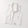 Femmes gilets mode blanc Denim gilet femmes gilet 2023 printemps automne veste haute qualité décontracté jean manteau femmes hauts