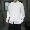 Vêtements ethniques Style chinois Chemises pour hommes à manches longues Printemps Automne Vintage Tendance Jeunesse Plus La Taille Tang Costume Veste Top Hommes Traditionnel