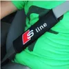 2PCS Paar Auto Sicherheitsgurt Abdeckung S linie RS Logo Soft Strap Schutz Abdeckung für Audi A3 A4 A5 a6 Q3 Q5 Q7 Auto Styling248w