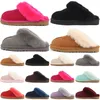 Designer päls kvinnor sandal tofflor skjutreglage sandaler fluffiga fuzzy pantoufle kvinna mjuka glider tofflor muls plattform scuffs vinter australia stövlar