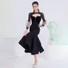 Scena zużycie długiego rękawu Projekt Bare Back Design Kobieta Łacińska Dańska Dress Women Ballroom Samba Rumba Performwear NY63 6543