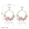 Blomma örhänge unik design eleganta örhängen för kvinnor trendiga söta blommaörhängen tillbehör koreansk stil