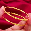 Bangle Yellow Gold Color Cuff Bangles For Women Round Circle Armband Justerbart Pulserus Mujer Fashion Jewelry Bijoux