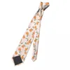 Bow Ties Peach Necktie Men Women Polyester 8 Cm Fruit Neck Tie For Slim Classic Daily Wear Gravatas Wedding Business