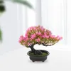 Simulação de flores decorativas Welcome Pine Mini Decor Tree Enfeite Artificial Bonsai Decoração Plástico Emulado Imitação Falsa