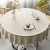 Table Cloth Plaid Cotton Round Tablecloth Wedding Hotel Banquet Cloth Table cover Indoor Dining Room Kitchen Outdoor Decoration R230726