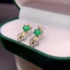 Stud Earrings CoLife Jewelry Vintage Silver For Daily Wear 4 5mm Natural Emerald 925