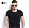 Costumes pour hommes B3589 Fitness Hommes T-shirts Col V Homme T-shirt Pour Homme Vêtements T-shirts M-4XL Tops O-cou T-shirts