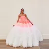 Casual Dresses Gorgeous A Line Ruffled Tulle Prom Gowns Strapless Mix-Color Tiered Pleated Lush Mesh Evening Gown Fluffy Ruffles Long