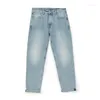 Jeans da uomo 2023 Primavera Estate Regular Straight Uomo Pantaloni in denim blu chiaro Taglie forti Abbigliamento di marca SL230213