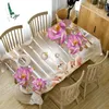 Bordduk 3D -fjärilsblomma tryck Rektangulära dukar för bord bröllop dekoration soffbord bordduk dekor r230726