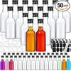 Tubllers 50 Pack 1 9 uncji mini -alkoholowe butelki z plastikowym sosem plastikowym z lejkową szalową butelkę Butelka Butelki alkoholowe 230729