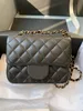 10A Super Original Quality 17cm Womens Mini Square Bag حقيقية كافيار كافيار كتف حقيبة كتف كيس مبطين محفظة كروس بوكورز مصممي الأكياس الكلاسيكية