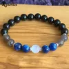 MG1848 8 MM 3A Grade Blue Kyanite Labradorite Moonstone Black Tourmaline Bracelet Negative Energy Protection Wrist Mala