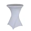 Tkanina stołowa okrągłe obrus koktajlowy spandeks stołowy tkanina El Wedding Party White Table Cover 60/70/80cm średnica wielokolorowa 230731