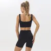 Shorts pour femmes 2 pièces ensemble soutien-gorge de sport sans couture et Leggings pantalons sous-vêtements vêtements de sport élastique respirant Fitness Yoga vêtements