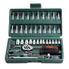 Nieuwe Gereedschap Professionele 46 stks Spanner Socket Set 1 4 inch Schroevendraaier Ratelsleutel Set Kit Auto Reparatie Combinatie Hand tool245L