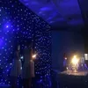 最高品質のパーティーの背景の装飾ブルーホワイトLEDスタークロススターラリースカイカーテンDMX512ステージパブDJウェディングイベントのコントロール表示
