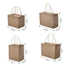 Storage Bags 2023 Burlap Tote Jute Beach Shopping Handbag Vintage Reusable Gift With For Grocery Crafts Birthday Parties Wedding