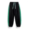 Calça Masculina 2023 Calça de Moletom de Secagem Rápida Verão Masculina Roupa Esportiva Botão Lateral Malha Respirável Solta Casual Faixa Correta Calça Jogger