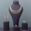 Ketting Oorbellen Set JUWEEL Luxe Zirconia Voor Vrouwen Kristal Bruiloft Verlovingsfeest Dudai Afrika Midden-oosten