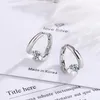 Hoepel oorbellen echte 1 karaat ronde Moissanite diamant vrouwen 925 sterling zilver sprankelende bruiloft fijne sieraden