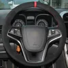 DIY Hand Sewing Steering Wheel Cover Black Sued for Chevrolet Malibu 2011-14240F