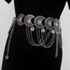 Gürtel Vintage Böhmische Taille Kette Frauen Geschwungene Metall Link Mehrschichtige Quaste Sommer Kleid Tanz Show Bauch