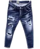 メンズジーンズパンツパーホームヴァケロスラグジュアリーデザイナーD2メンズデニムDスクエア刺繍パンツファッションホールパンツメンサイズ28-38FTJJF5VU
