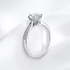 Обручальные кольца Smyoue Real 0,5-3CT Обручальное кольцо для женщин стерлингового серебряного круглого круга блестящего бриллиантового пасьящика Подарок 230729