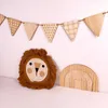 Banner Flags INS Nordic Wooden Triangle Flag Wall Hanging Ghirlanda Baby Birthday Party Bunting Banner Camera dei bambini Nursery Decor Po Puntelli 230731