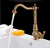 Kitchen Faucets Kitchen Faucet Vintage Antique Cold Rotating Bathroom Sink Carved Basin Mixer Tap Solid Brass 230729