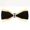 Slap-up Bow Tie Men Luxury Pu Diamond Bowtie حفل زفاف هدية العمل الفراشة للرجال