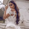 2020 Plus Size Arabisch Aso Ebi Luxuriöse Perlenspitze Brautkleider Meerjungfrau Sheer Neck Brautkleider Vintage Brautkleider ZJ034280T