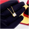 High sense fashion light luxury bull head single diamond necklace net red four claws one diamond pendant diamond clavicle chain