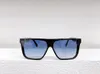 Óculos de sol retângulo preto azul gradiente masculino óculos de sol proteção UV óculos com caixa