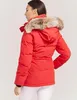 Piumini da donna firmati Bianco Canada Duck Frangivento Donna Parka Colletto Giacca invernale Puffer Cappotto in vera pelliccia di lupo Artico Cappuccio Trim Doudoune Manteau