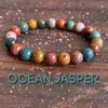 MG1837 8 MM African Ocean Jasper Bracelet Womens Natural Gemstone Beaded Chakra Wrist Jewelry