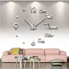 Horloges murales horloge silencieuse grande taille créative autocollant bricolage décoration de la maison acrylique montre affichage chambre décor numérique horloge murale horloges murales