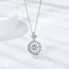 Chains 925 Sterling Silver Moissanite Round 5.0mm Gemstone Pendants Necklaces 0.5CT D Color Diamond For Women Wedding Gift