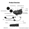 DConn Motorcycle Group Intercom Waterfroof HD Lens 1080pビデオ6ライダーBluetooth FM Wifi Helmet Headset R1 Plus Recorder1246X