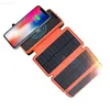 Mobiltelefon Power Banks 20000Mah Foldbar 4 Solar Poel Power Bank Qi Wireless Charger för iPhone 13 12 Samsung Xiaomi PowerBank Waterproof Poverbank L230731